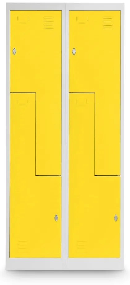 Dulap metalic Z, 80 x 50 x 180 cm, blocare, galben - RAL 1023