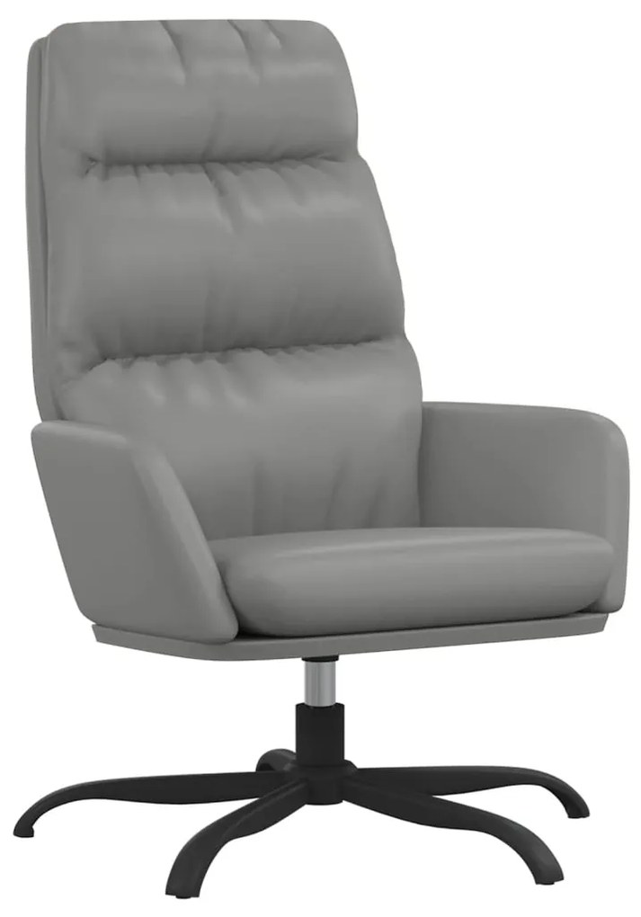 341144 vidaXL Scaun de relaxare, gri, piele ecologică