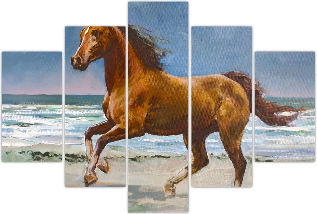 Tablou - Caii pe plajă (150x105 cm)