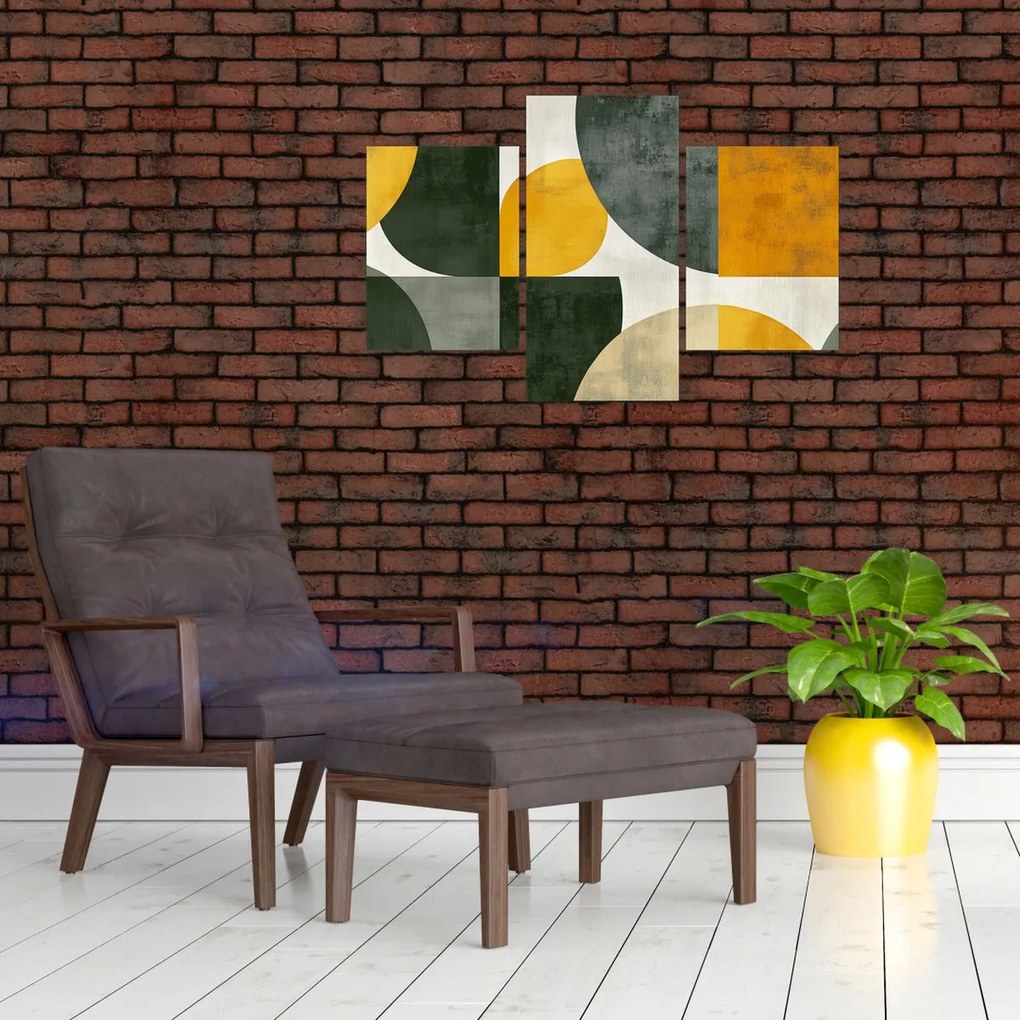 Tablou - Abstracție în culoare de măslin (90x60 cm)
