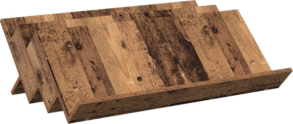 vidaXL Raft pentru reviste Lemn vechi 90 x 53 x 28,5 cm Lemn compozit