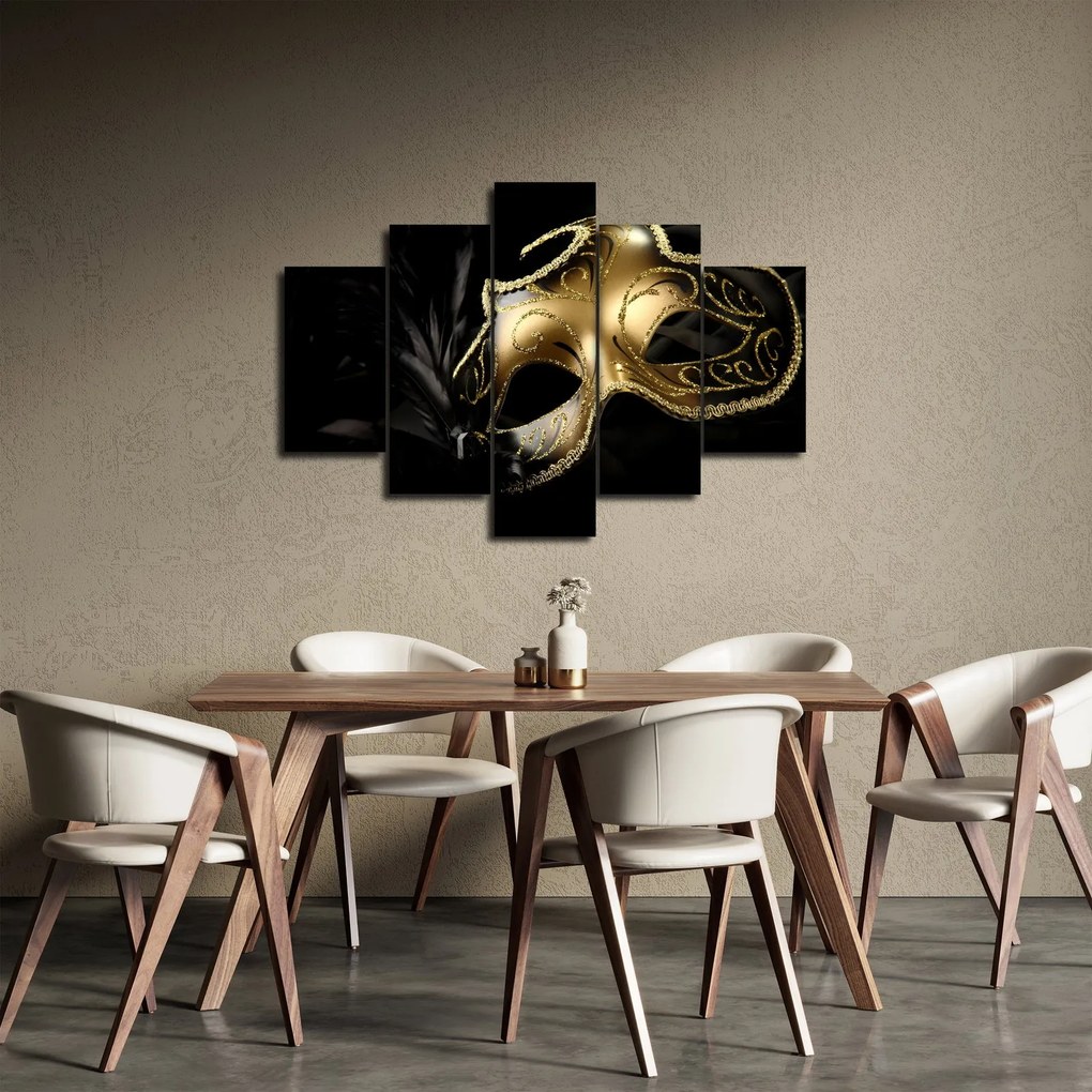 Tablou masca aurie (150x105 cm)