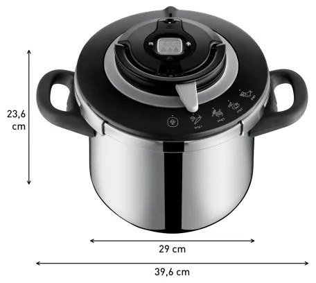 Oală sub presiune Tefal 8 l CLIPSO+ CHEF oțel inoxidabil