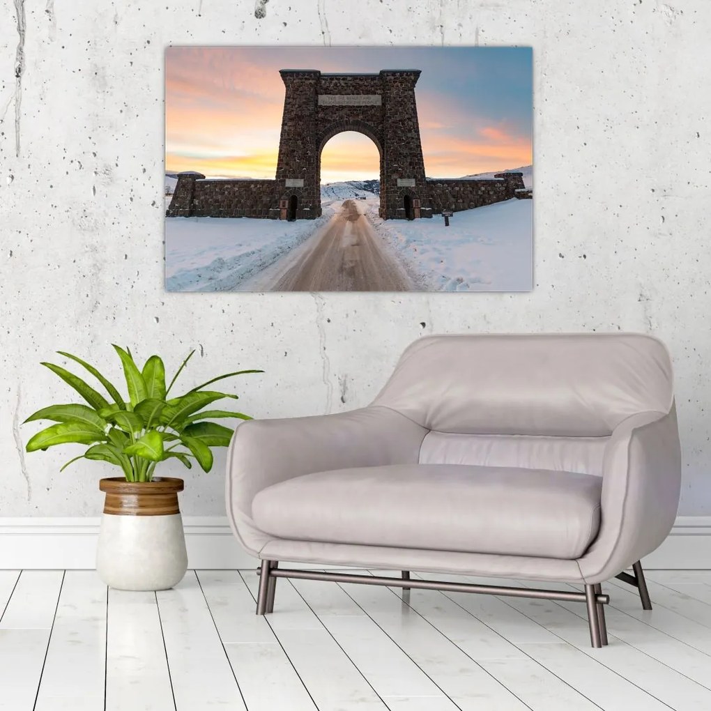 Tablou cu poarta, Yellowstone (90x60 cm)