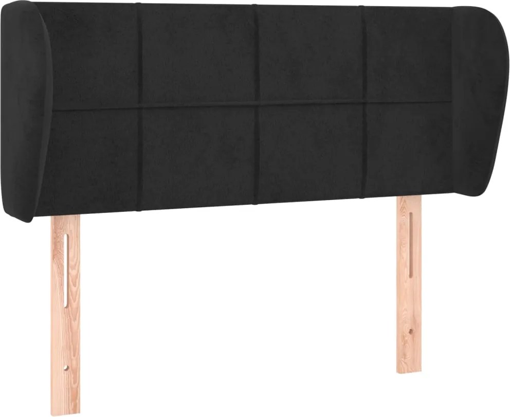 vidaXL Tăblie de pat cu aripioare negru 83x23x78/88 cm catifea