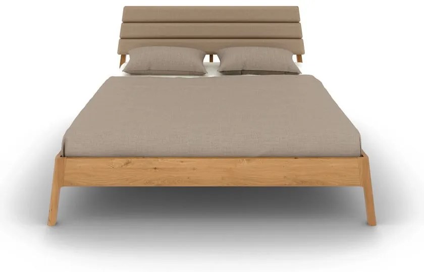 Pat matrimonial în culoare naturală din lemn de stejar 200x200 cm Twig – The Beds