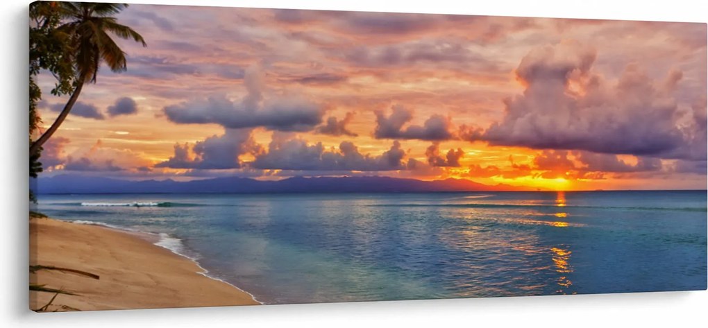 Tablou - Apus de soare la plajâ (120x50 cm)