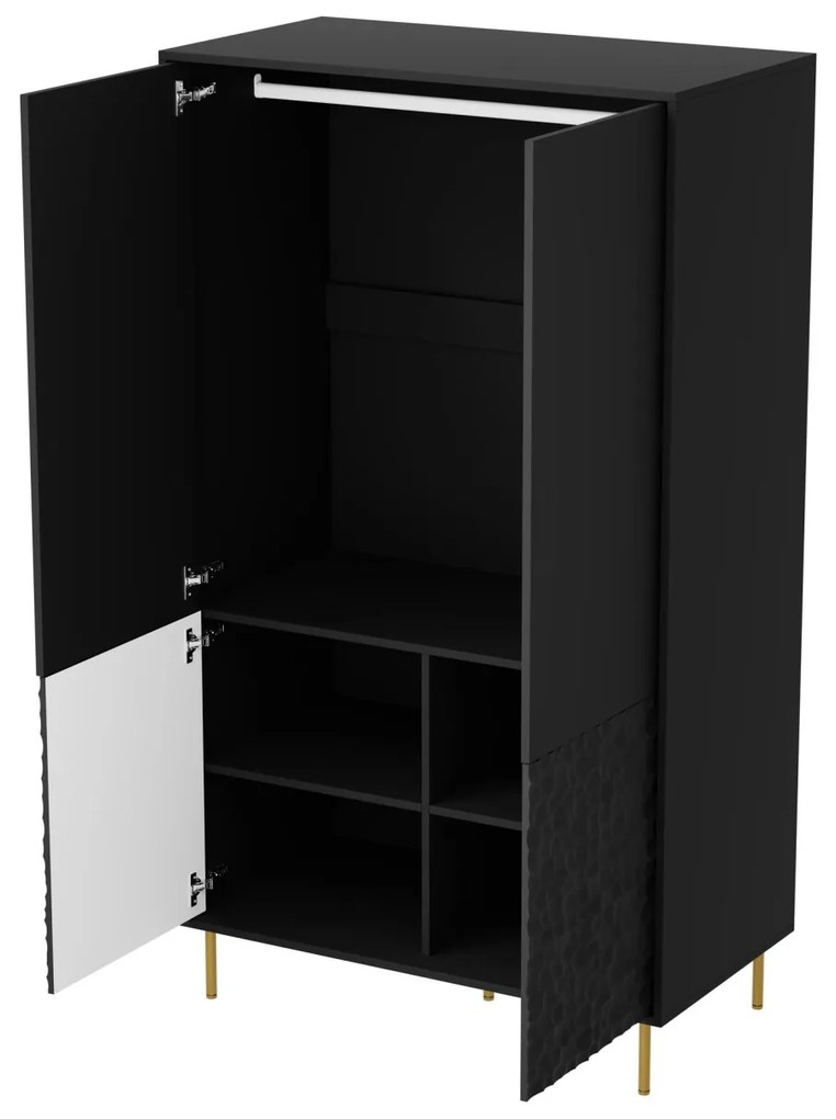 Dulap Bullet S-1 negru/auriu L90 cm