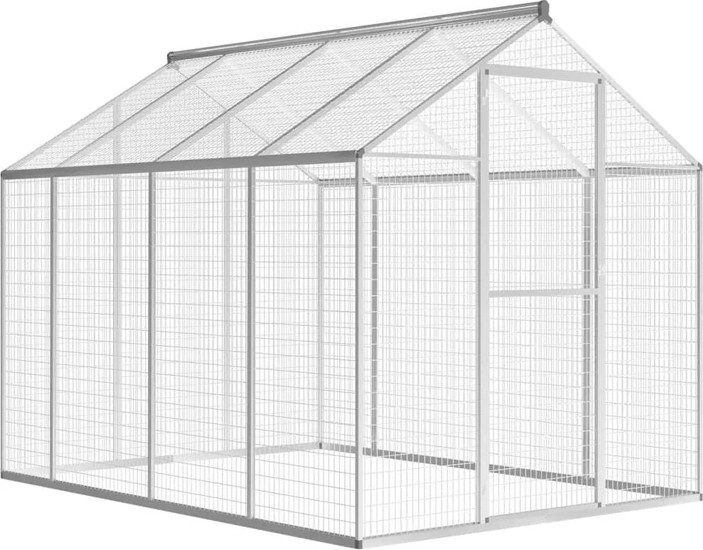 vidaXL Coteț pentru păsări de exterior, aluminiu, 178 x 242 x 192 cm