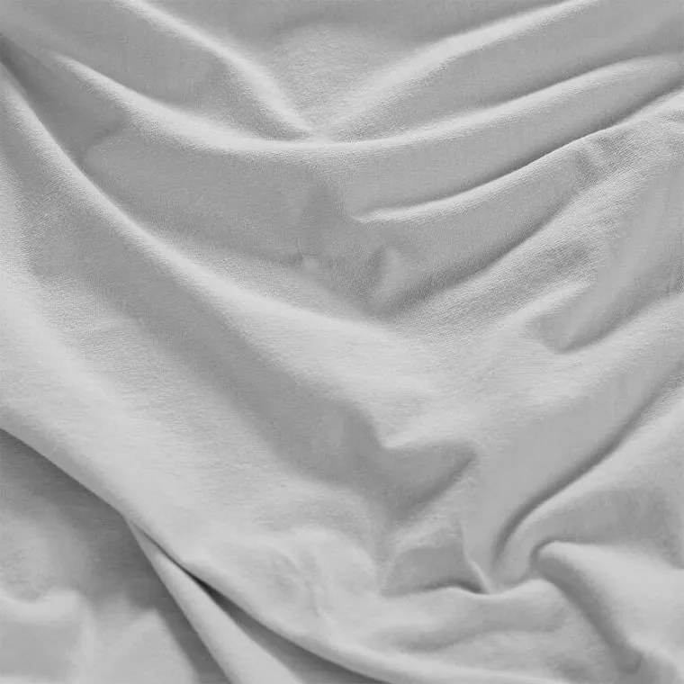 decoDoma Cearșaf elastic jersey cu elastan gri 90 x 200 cm