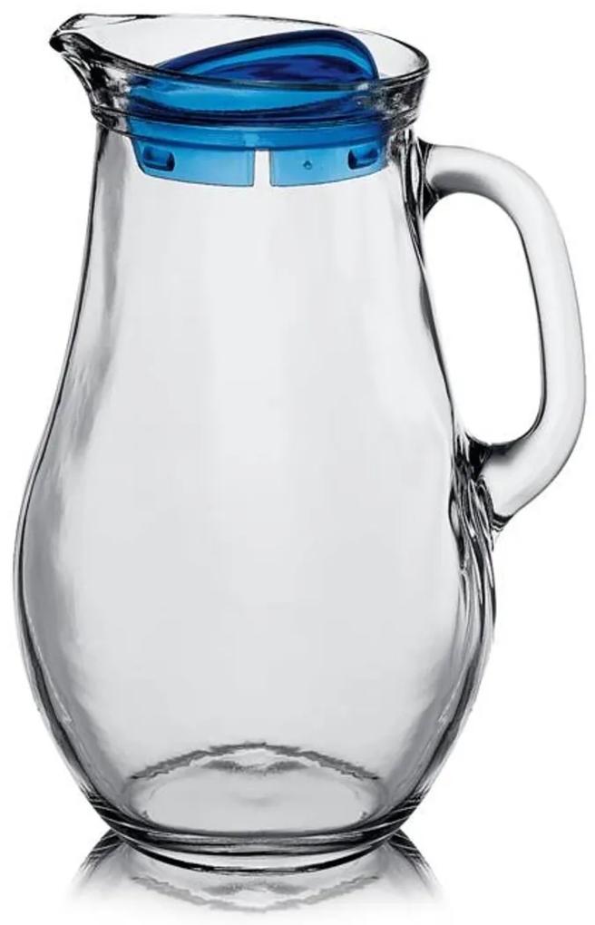 Carafa cu capac Bistro, Banquet, 1.85 L, sticla/plastic, albastru