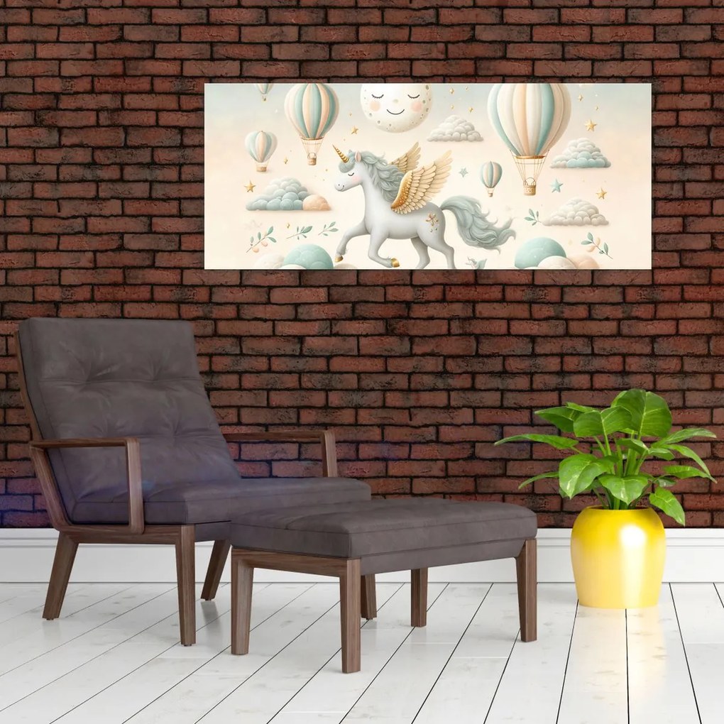 Tablou - Unicorn fericit (120x50 cm)