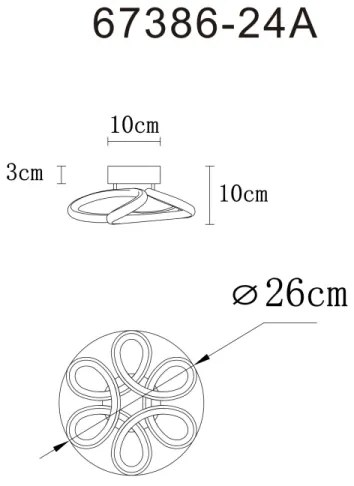 Plafonieră LED Globo 67386-24A MELISAND LED/24W/230V d. 26 cm negru