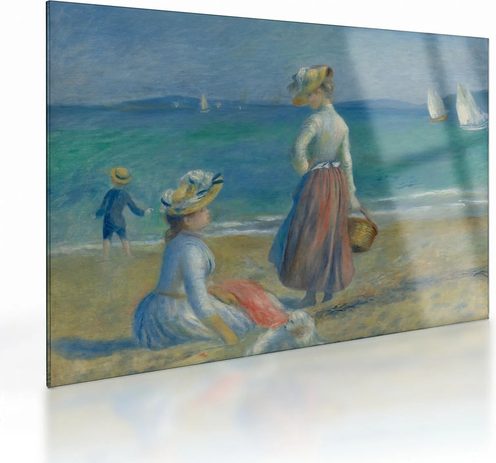 Tablou pe sticlă - Auguste Renoir, Figures on the Beach, reproducere (70x50 cm)
