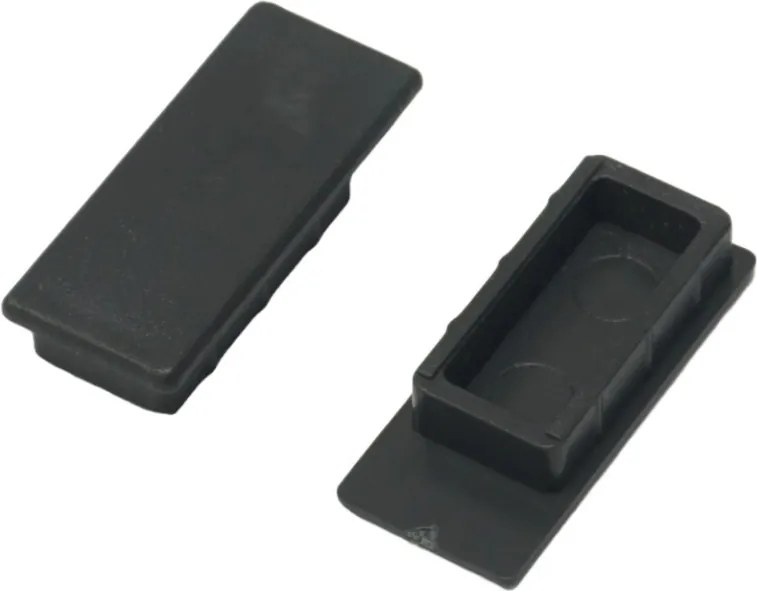 Capac pentru bara haine rectangulara Premium, finisaj gri antracit