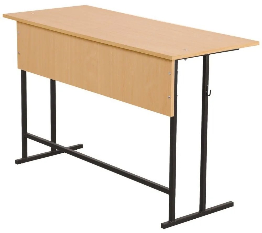 Birou / Banca scolara E-161 Black, 2 persoane, Fag
