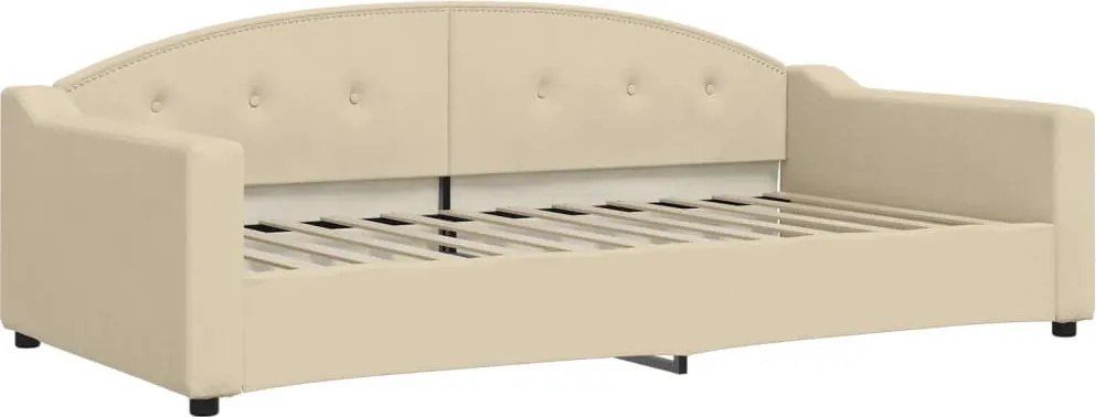 vidaXL Cadru de pat, crem, 100 x 200 cm, material textil