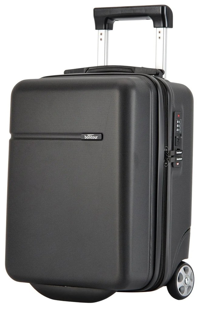Valisa de cabină Bontour CabinOne poate fi transportată gratuit pe zborurile WIZZAIR în culoarea neagră (40x30x20 cm)