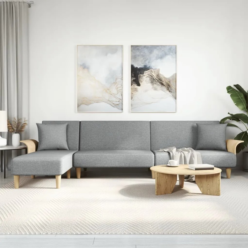 vidaXL Canapea extensibilă în formă de L gri 279x140x70 cm catifea