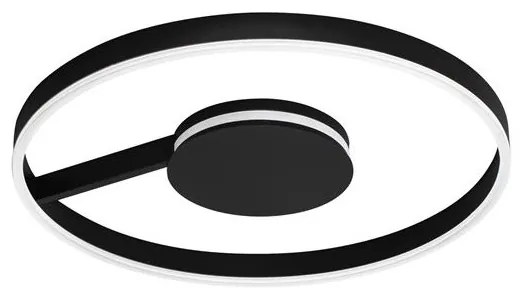 Lustra circulara aluminiu negru LED CCT SIENA 60cm