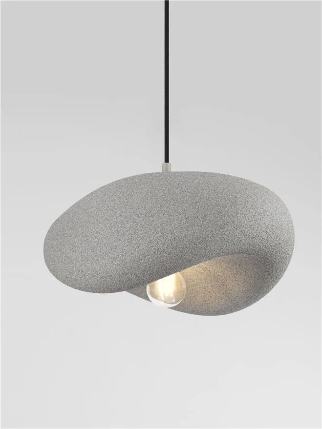 Lustra suspendata cu textura granulata Bambel gri piatra