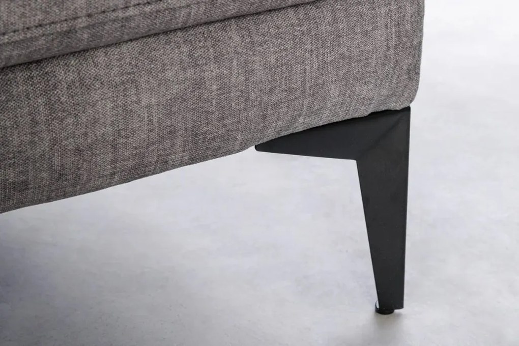 Coltar cu sezlong dreapta, Catifea gri inchis, MANHATTAN 295cm