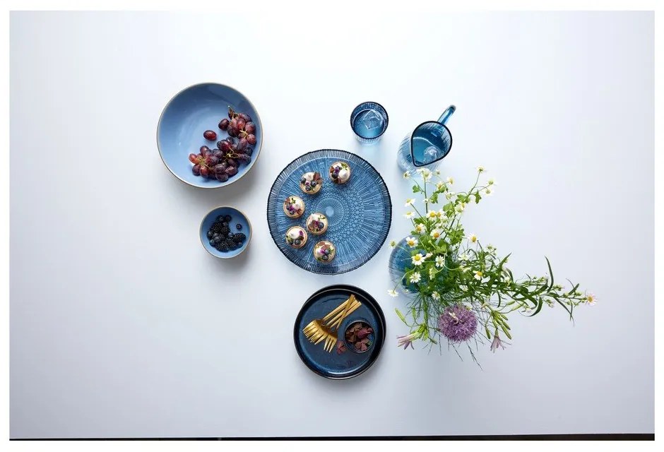 Farfurie neagră/albastră pentru desert din gresie ø 21 cm Gastro Dark Blue/Black – Bitz