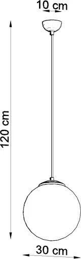 Sollux SL.0264 - Pendul UGO pe cablu 1xE27/15W/230V Ø 30 cm alb/crom lucios