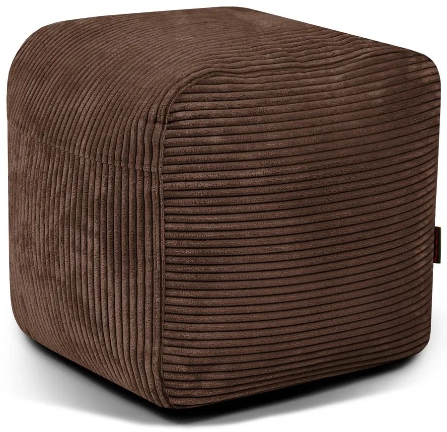 Fotoliu bean bag maro închis cu tapițerie din catifea reiată Plus 50 Lounge – SLOWDOWN