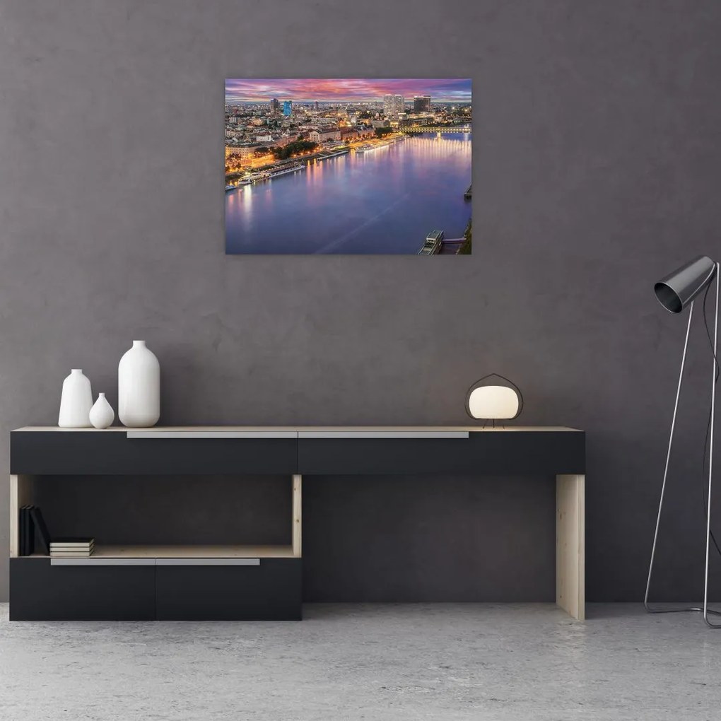 Tablou cu orașul Bratislava cu râu (70x50 cm)