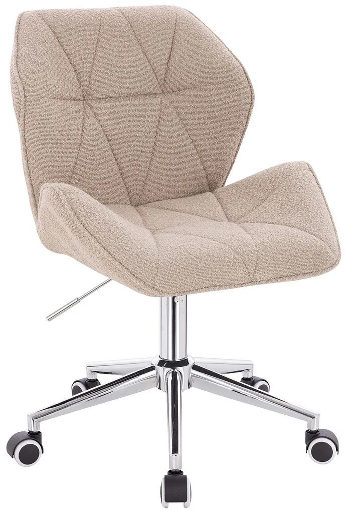 HR212K Scaun Latte Boucle cu Bază Cromata