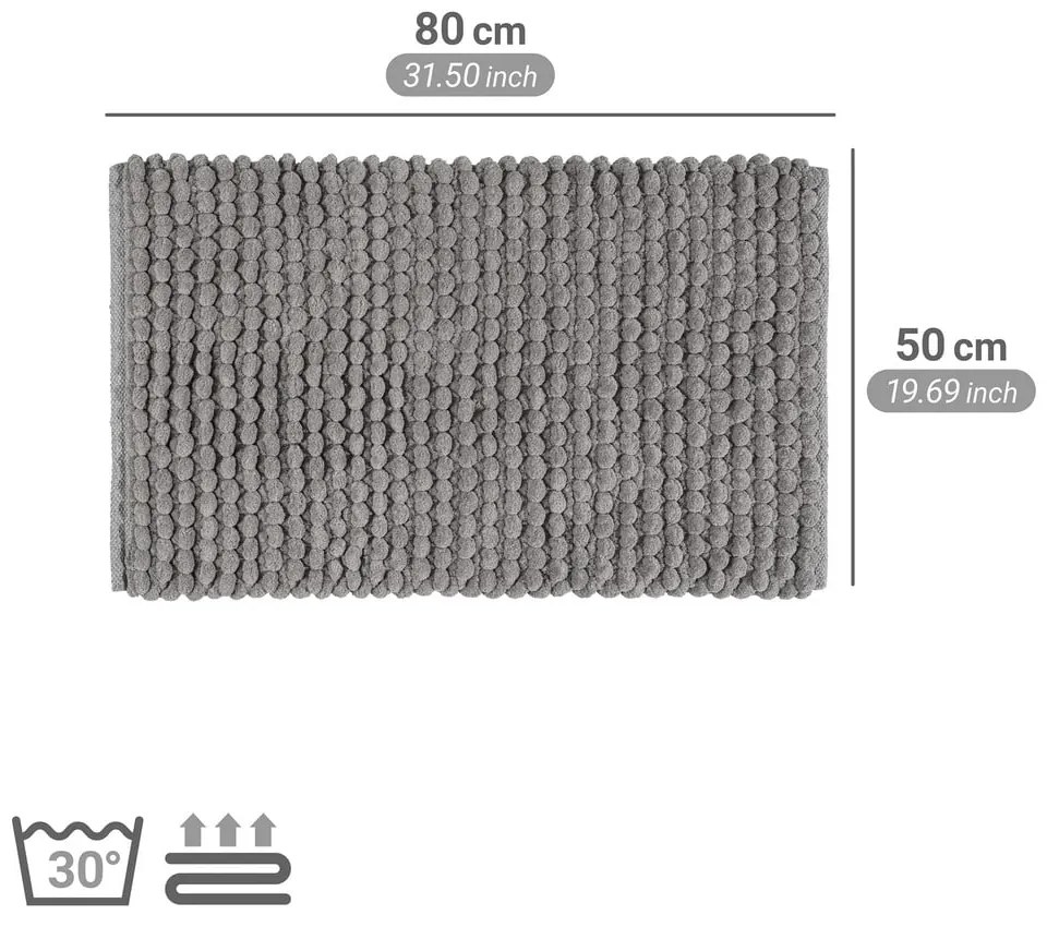 Covoraș de baie gri din material textil 50x80 cm Solivo – Wenko
