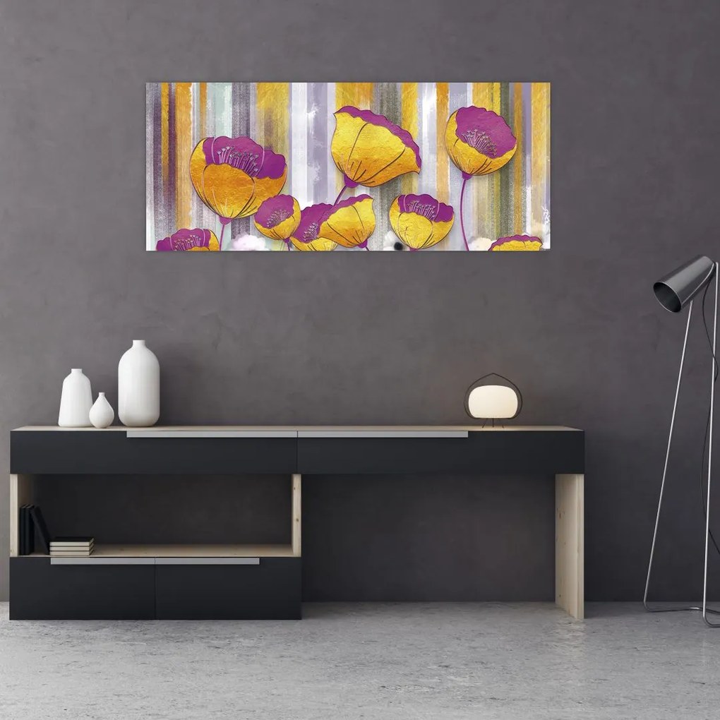 Tablou - Ilustrațir cu flori (120x50 cm)