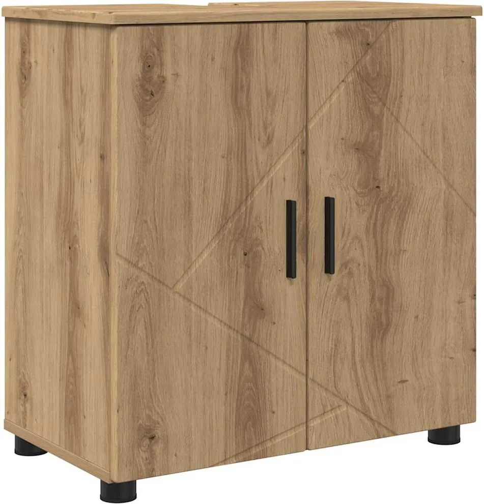 vidaXL Dulap de Baie cu depozitare Stejar Artizanal 61 x 35 x 64 cm