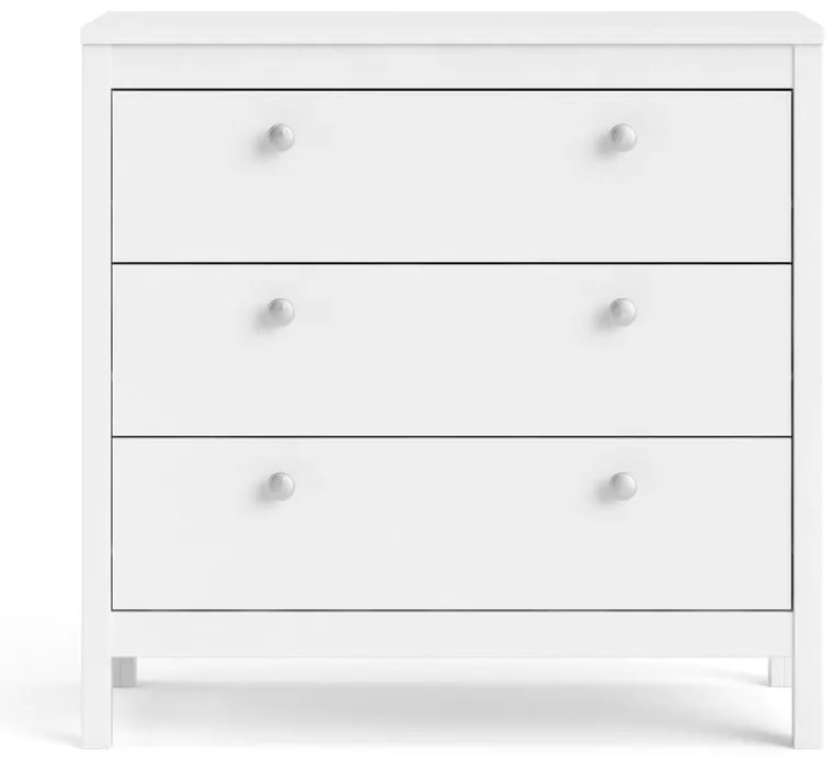 Comodă albă joasă 82x80 cm Madrid – Tvilum