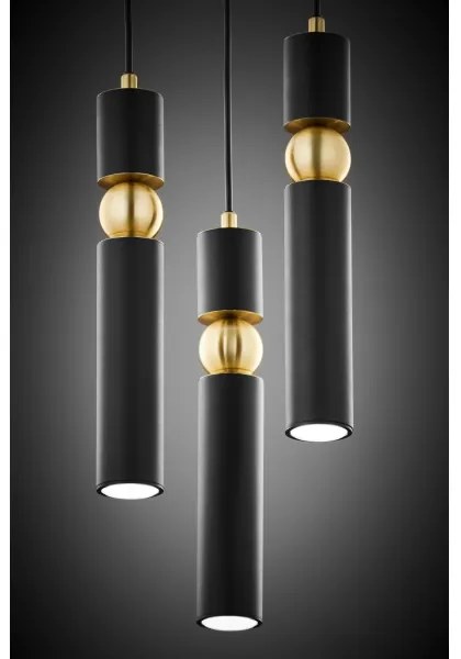 Lustră pe cablu Jupiter 2013 ALAS 3xGU10/10W/230V negru/auriu