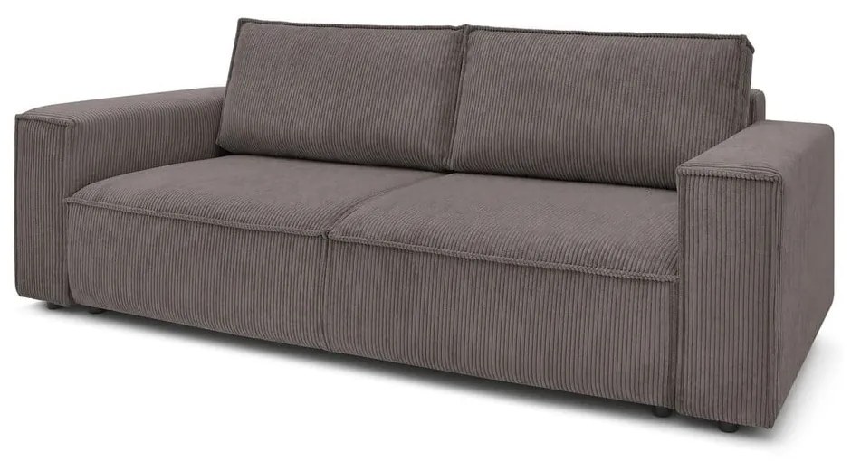 Canapea extensibilă din reiat Bobochic Paris Nihad, 245 cm, maro închis