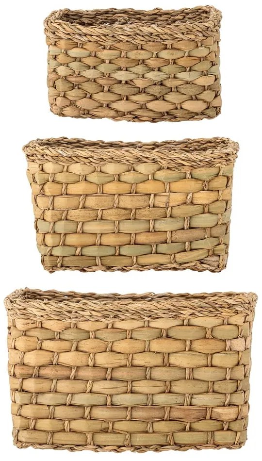 Coșuri de depozitare 3 buc. din iarbă-de-mare 26x16x16 cm Ramon – Bloomingville