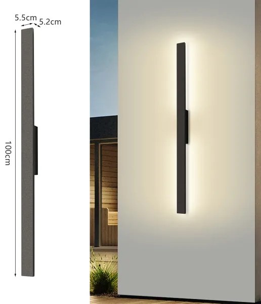 Brilagi - Aplica LED de exterior LUNA, 24W, 230V, 4000K, IP65, neagră
