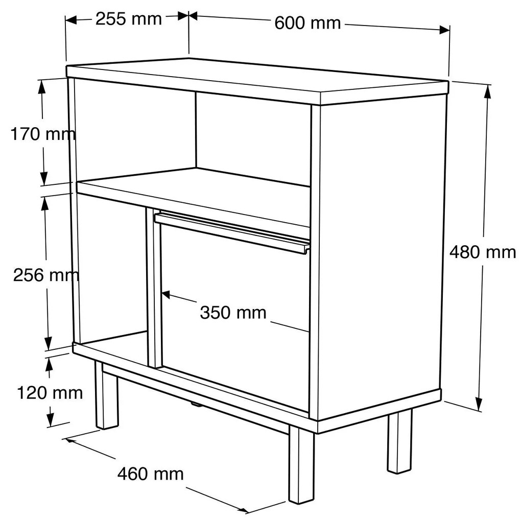 Măsuță laterală Nimelo 5 (nuc + stejar). 1094788