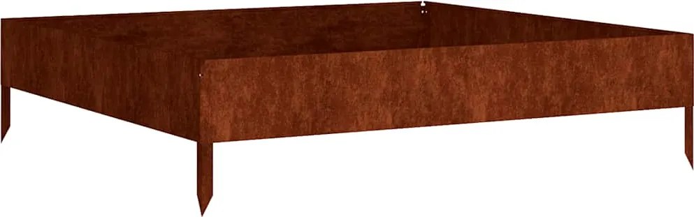 vidaXL Strat înălțat de grădină, 100x100x26 cm, oțel corten