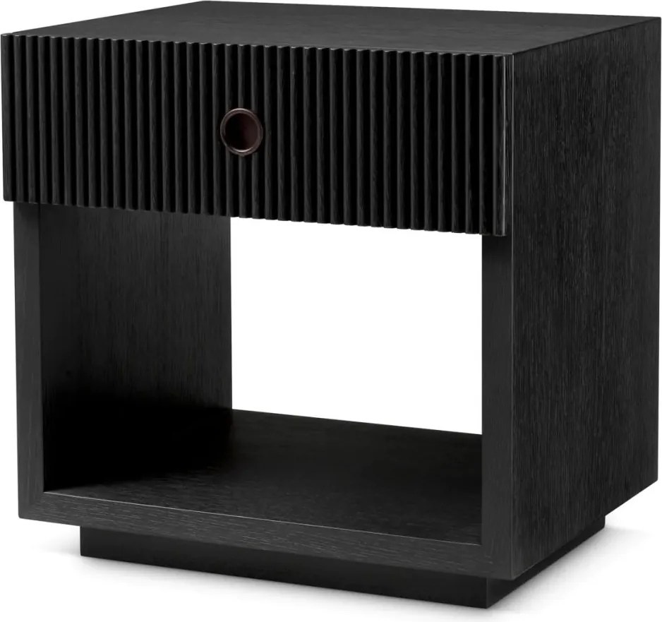 Noptiera design LUX, Furnir de stejar gri carbune, Dimitrios