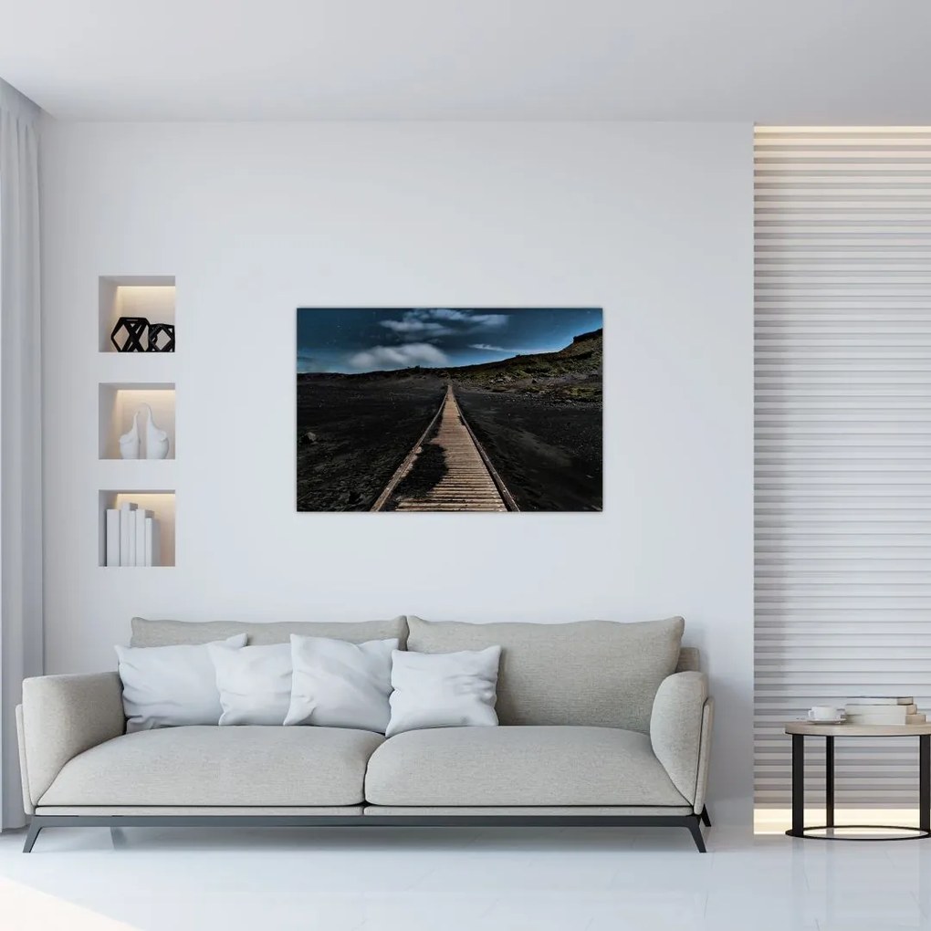 Tablou drumul de lemn în amurg (90x60 cm)