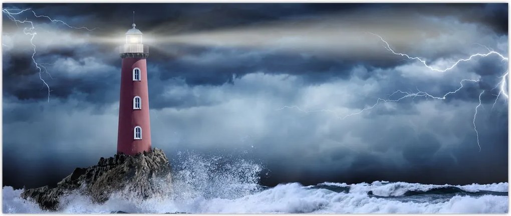 Tablou - Far pe stâncă (120x50 cm)
