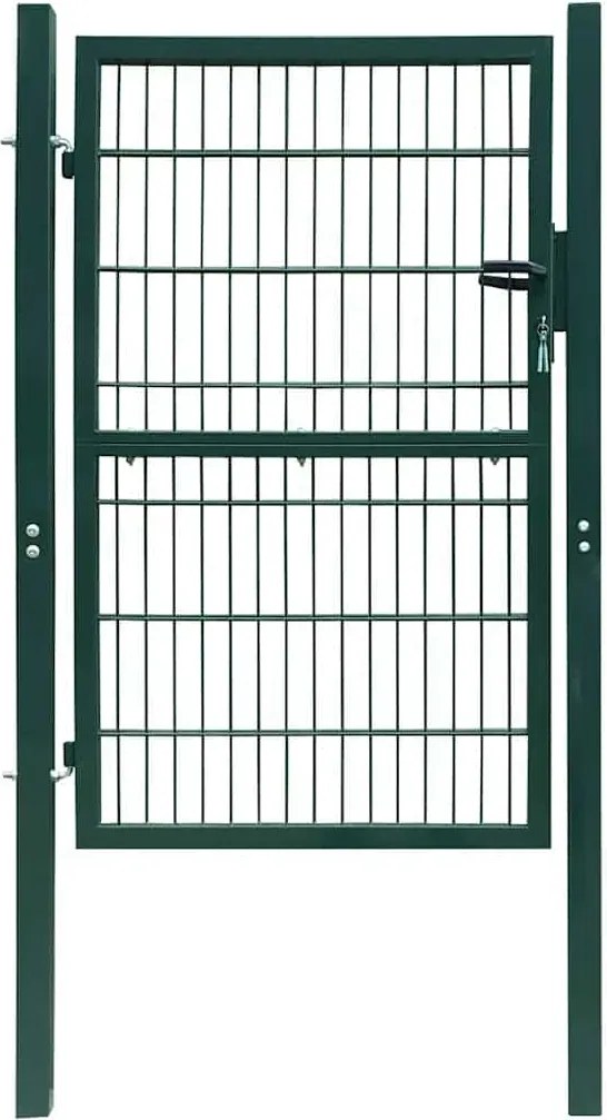 vidaXL Poartă de gard 2D (simplă) verde 100x140 cm