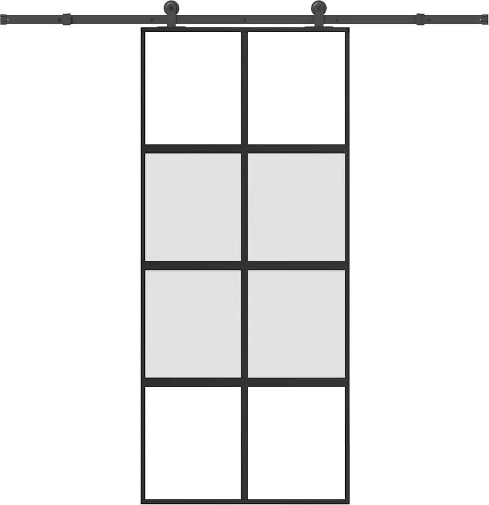 vidaXL Ușă glisantă cu set de feronerie sticlă temperată și aluminiu