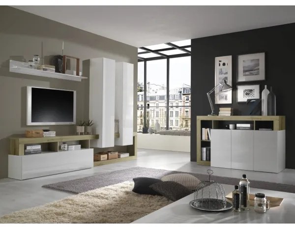 Set living LENOR alb/maro