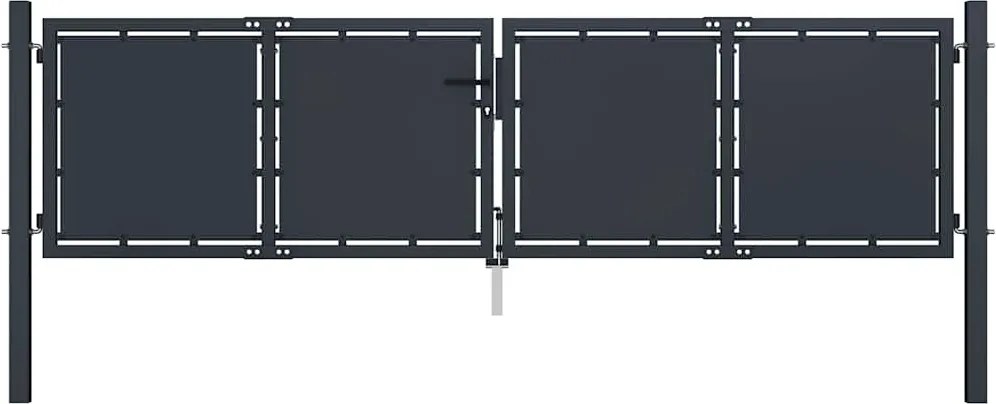 vidaXL Poartă de grădină din oțel 300x75 cm antracit