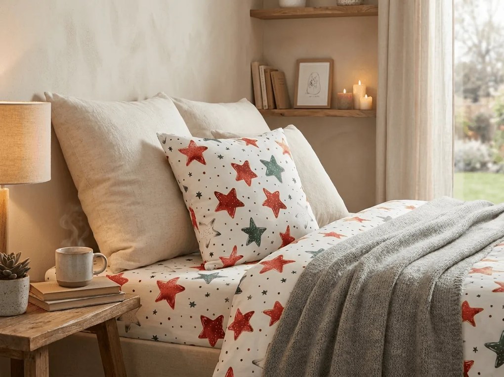 Husa pentru perna din microfibra COLORFUL STARS 45x45 cm, colorat