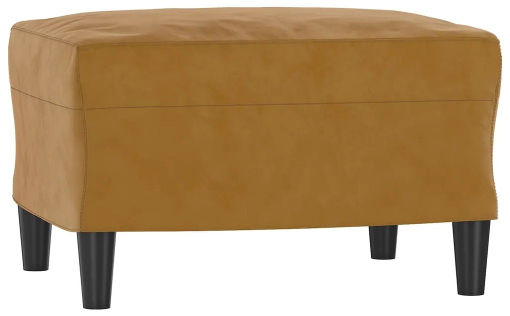 Fotoliu canapea cu taburet, maro, 60 cm, catifea Maro, 78 x 77 x 80 cm